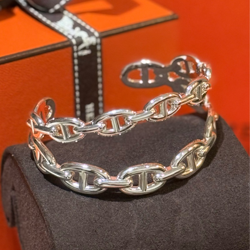 Hermes 925 Sliver Bracelet 雙圈豬鼻純銀手環 size ST-0