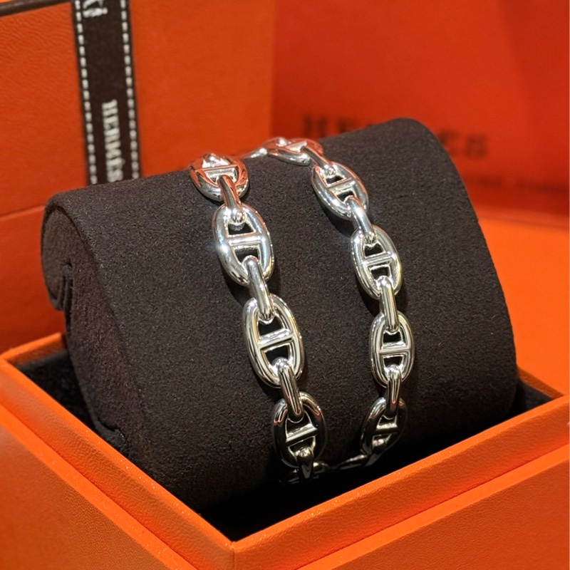 Hermes 925 Sliver Bracelet 雙圈豬鼻純銀手環 size ST-1