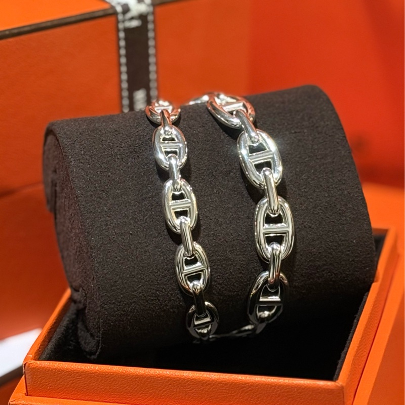 Hermes 925 Sliver Bracelet 雙圈豬鼻純銀手環 size ST-4