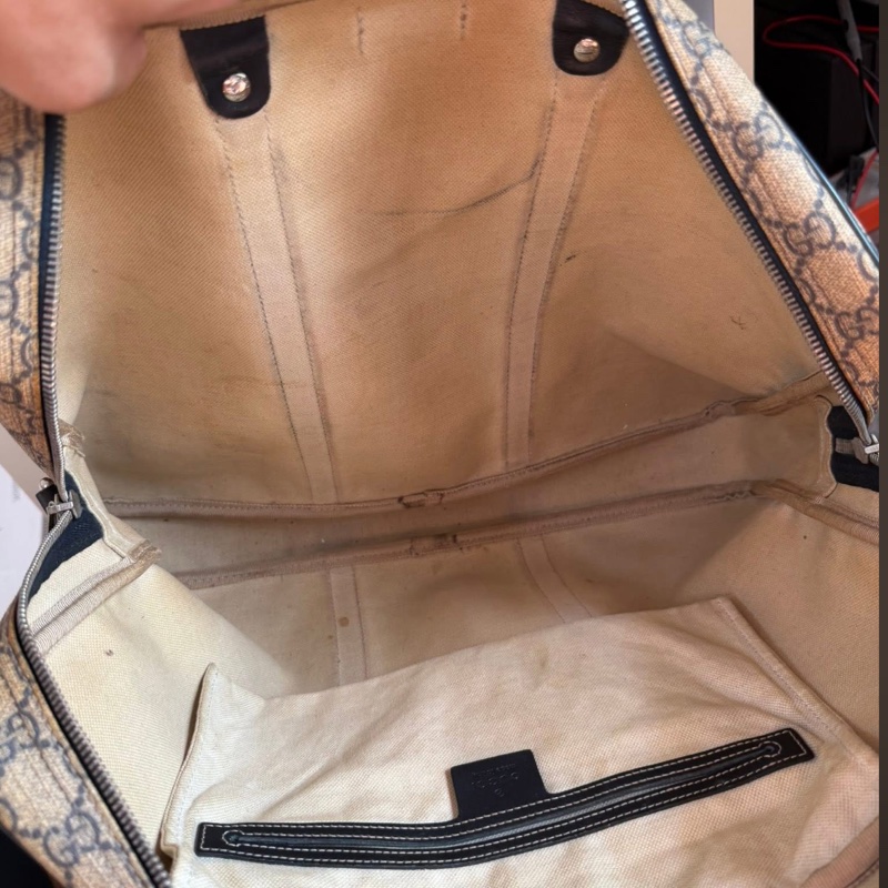 Gucci 咖啡色經典雙G防水PVC公事包-7