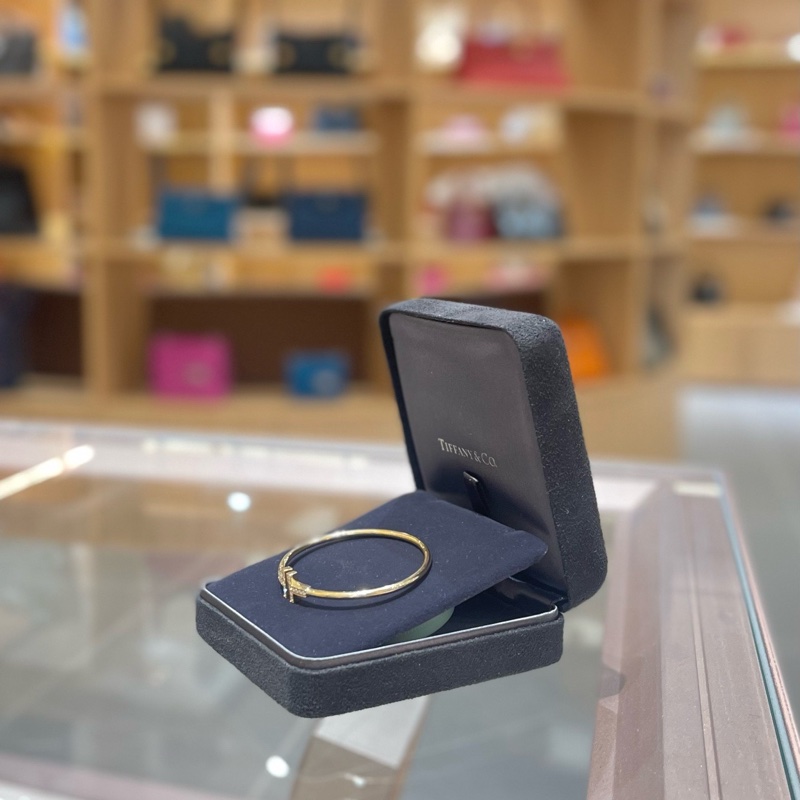 Tiffany蒂芙尼 双T镶钻手镯黄金-5