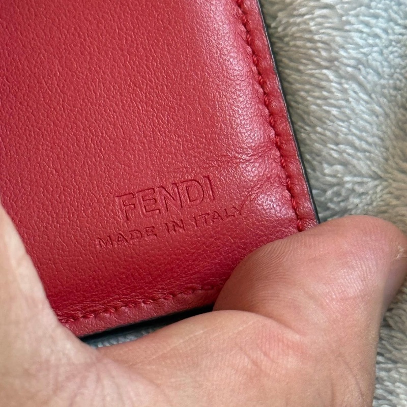 Fendi怪獸眼睛黑色牛皮對折短夾-9