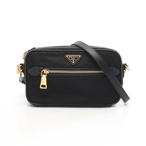 PRADA TESSUTO + SAFFIANO 單肩包 BT0773 尼龍皮革 黑色 二手 女士
