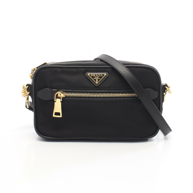 PRADA TESSUTO + SAFFIANO 單肩包 BT0773 尼龍皮革 黑色 二手 女士-0
