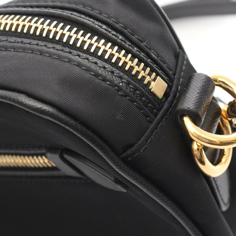 PRADA TESSUTO + SAFFIANO 單肩包 BT0773 尼龍皮革 黑色 二手 女士-6