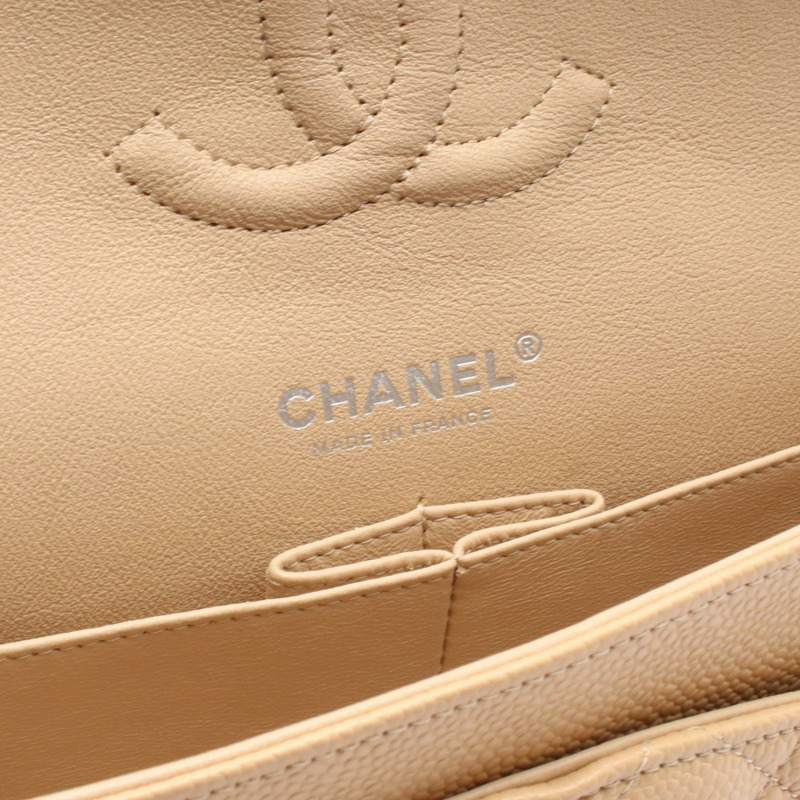 香奈兒 (CHANEL) Matelasse 翻蓋鏈條單肩背包 A01112 米色皮革 SHW 二手 CC-3