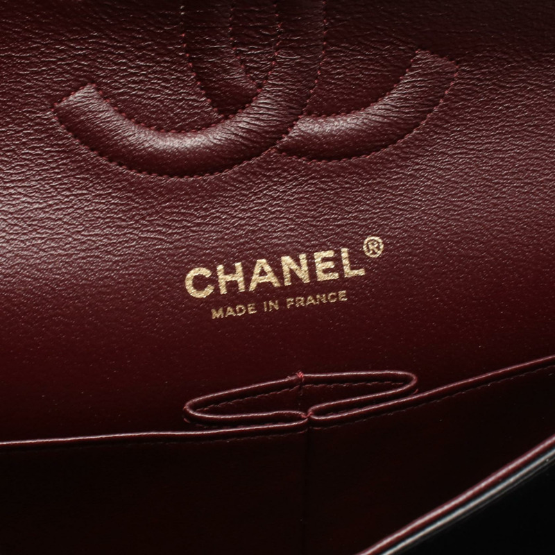 香奈兒 (CHANEL) 絎縫雙蓋鏈條肩背包，羊皮材質，黑色，金色五金，二手-3