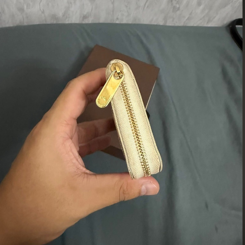 Lv白色棋盤格零錢包-2