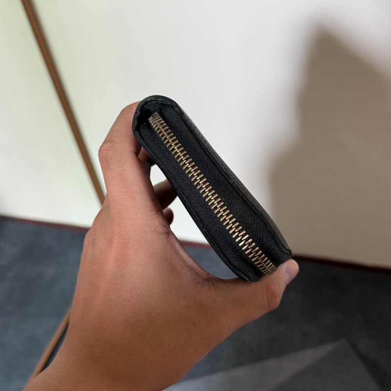 Gucci綠紅綠織帶標誌拉鍊長夾-黑-4