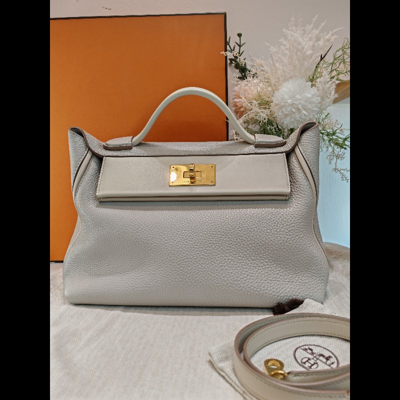 Hermes 2424 29 冰川灰x奶油黃-0