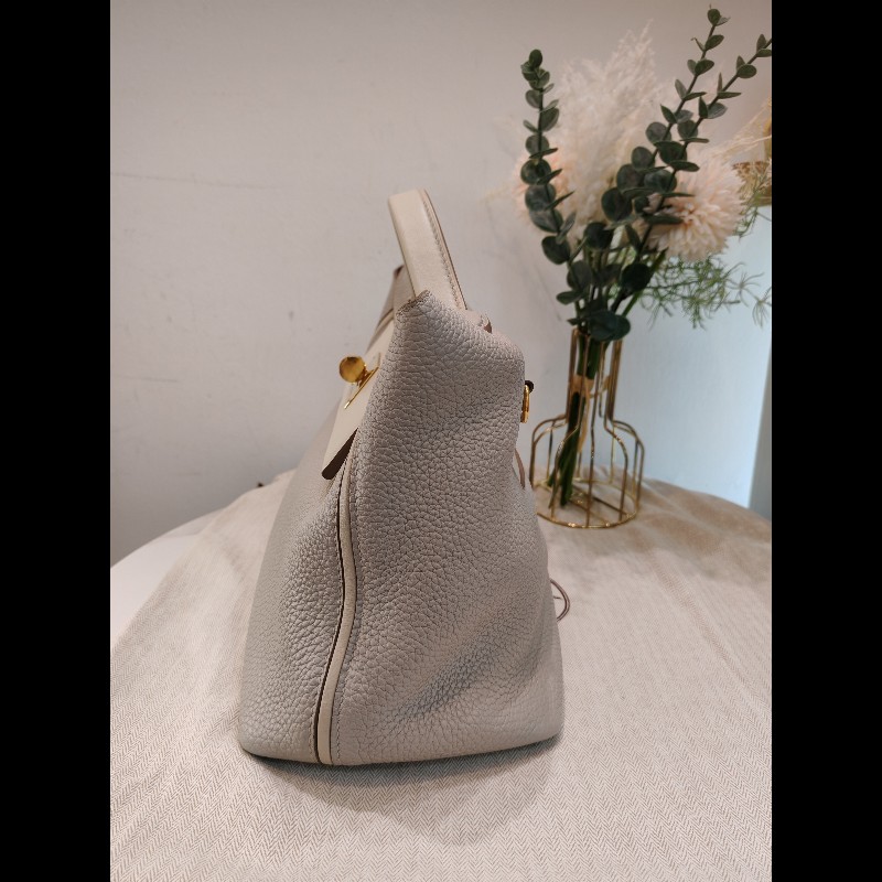 Hermes 2424 29 冰川灰x奶油黃-2