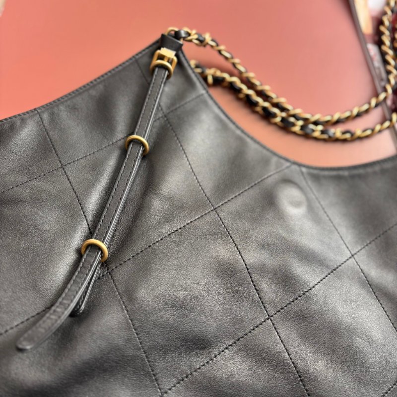 GD權志龍同款 ::CHANEL:: 25S  大號 TOTE 大托特 購物袋 黑金牛皮手提標 肩背包-7