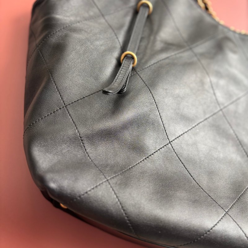 GD權志龍同款 ::CHANEL:: 25S  大號 TOTE 大托特 購物袋 黑金牛皮手提標 肩背包-10