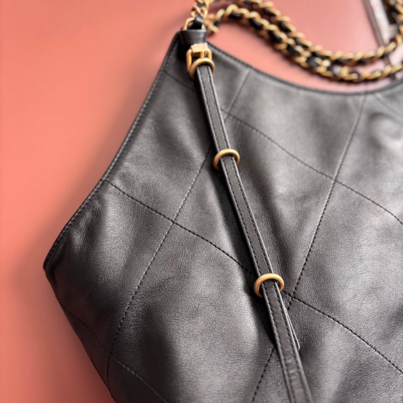 GD權志龍同款 ::CHANEL:: 25S  大號 TOTE 大托特 購物袋 黑金牛皮手提標 肩背包-11