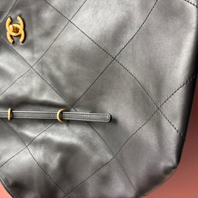 GD權志龍同款 ::CHANEL:: 25S  大號 TOTE 大托特 購物袋 黑金牛皮手提標 肩背包-14