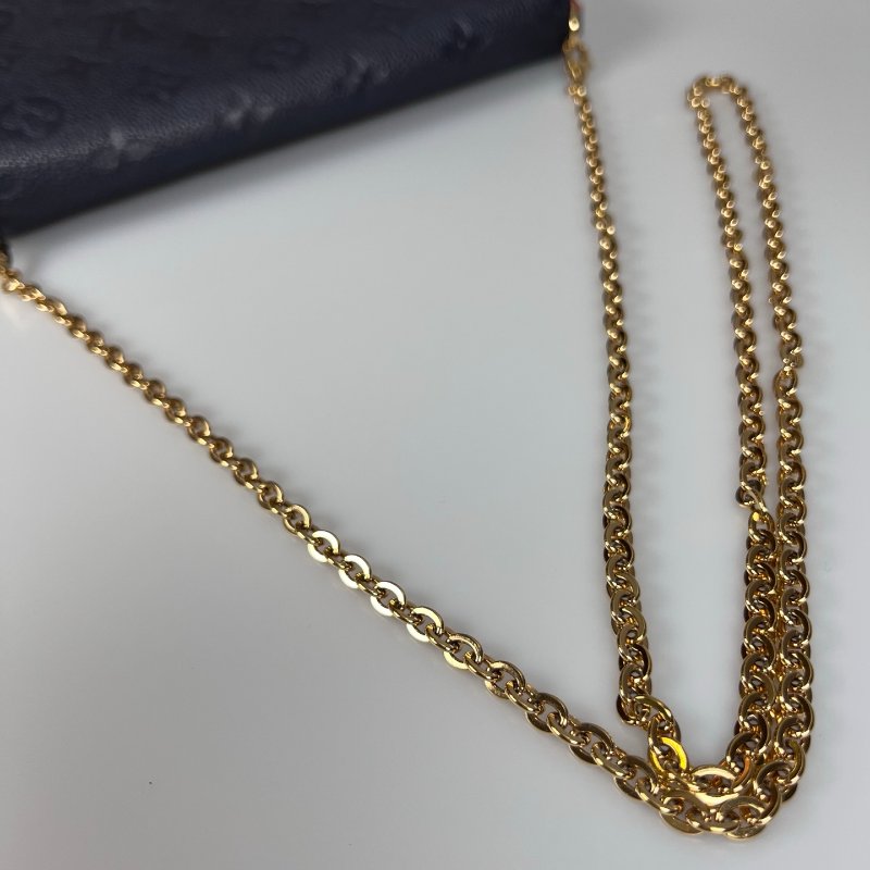 LV M64099/晶片款 藍皮革壓紋三合一包-14