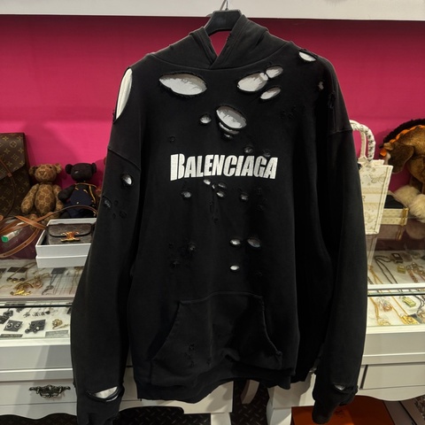 Balenciaga 破洞款帽T上衣/王吉娜古董精品