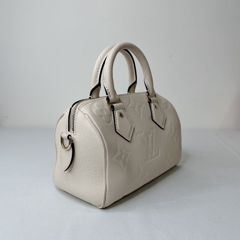LV 奶油白全皮革壓紋Speedy 20-3