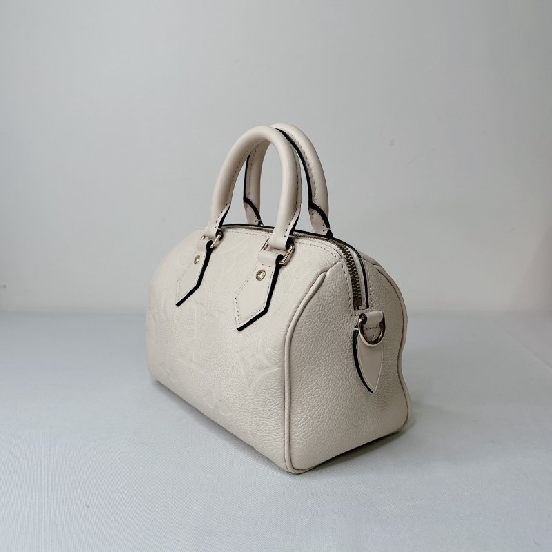 LV 奶油白全皮革壓紋Speedy 20-4