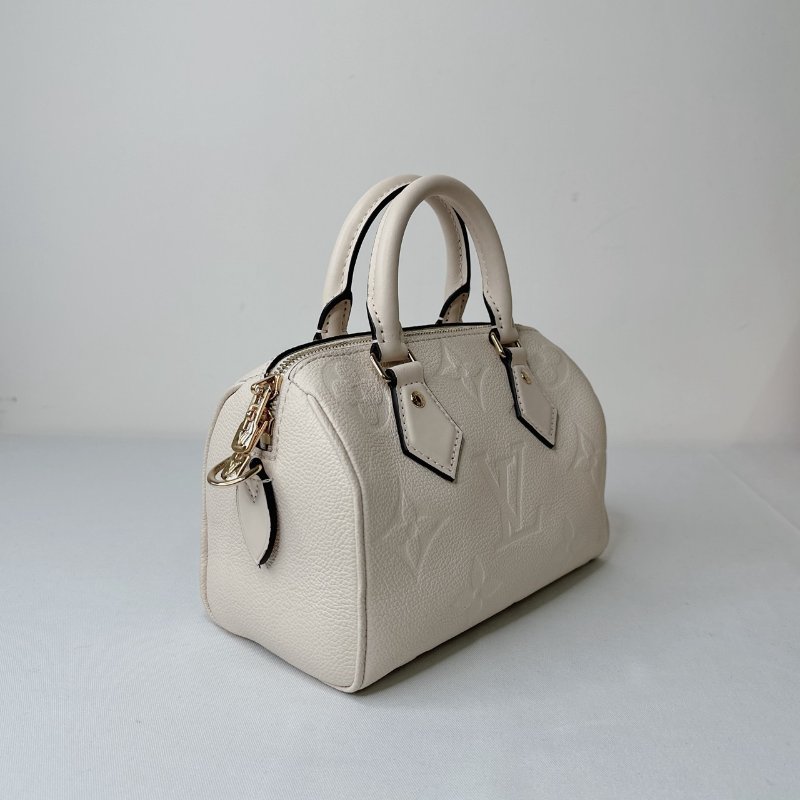 LV 奶油白全皮革壓紋Speedy 20-5