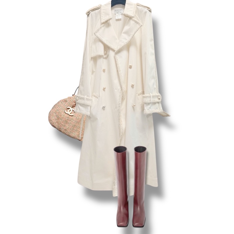 🍒Chanel Vintage 中長款棉大衣 size:42 / 2F251213-1-0