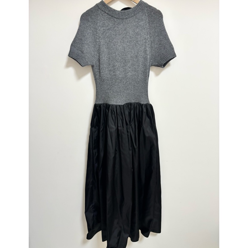 Prada 山羊絨拼尼龍布洋裝 千金可愛風-0