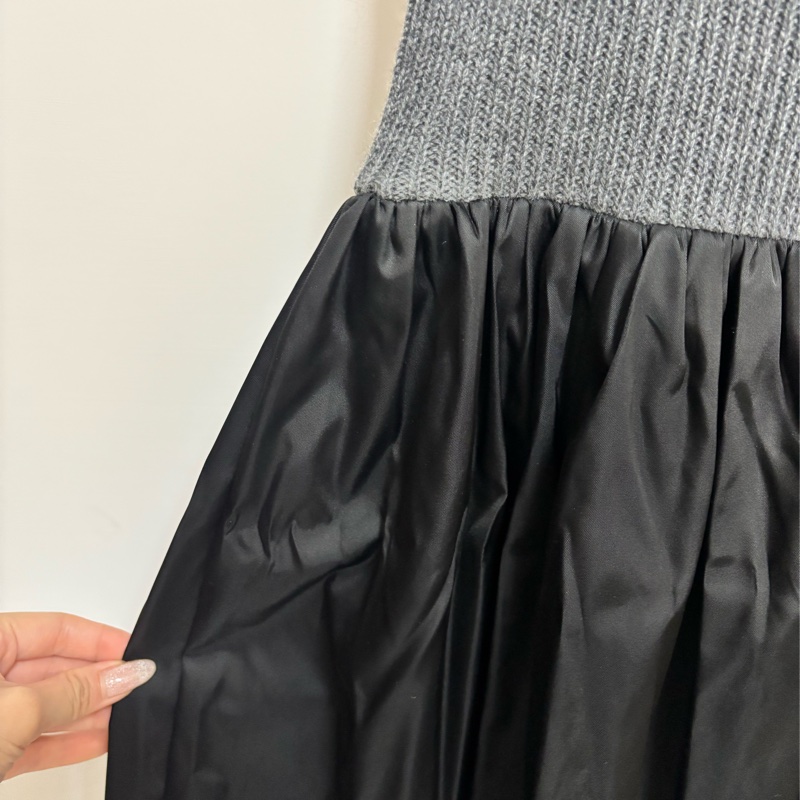 Prada 山羊絨拼尼龍布洋裝 千金可愛風-3