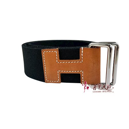 ＊奢華大道國際精品＊【H0385】HERME'S 自然色/黑色 Nomada 40 腰帶 S號 4CM-0