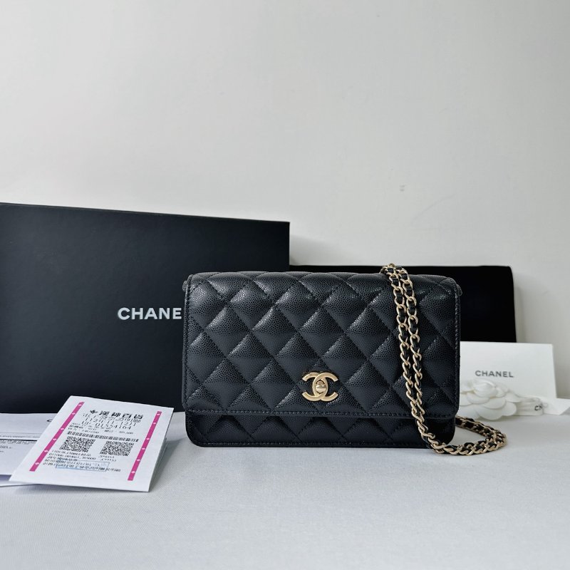 CHANEL 雙鏈帶黑金魚子醬WOC-0