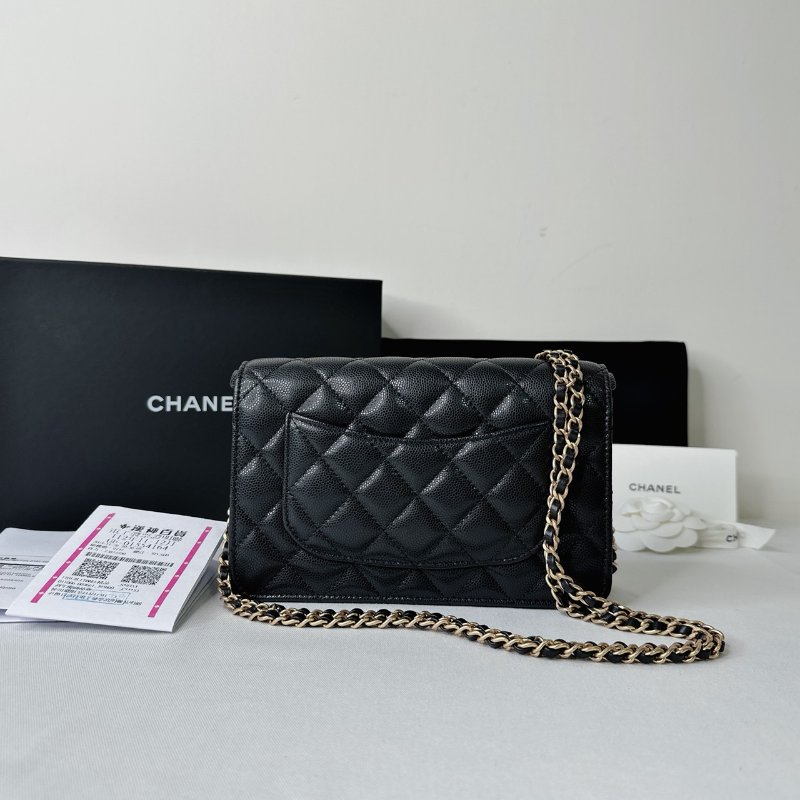 CHANEL 雙鏈帶黑金魚子醬WOC-1