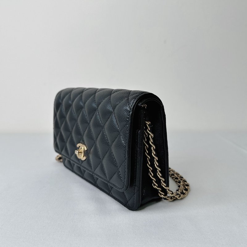 CHANEL 雙鏈帶黑金魚子醬WOC-2