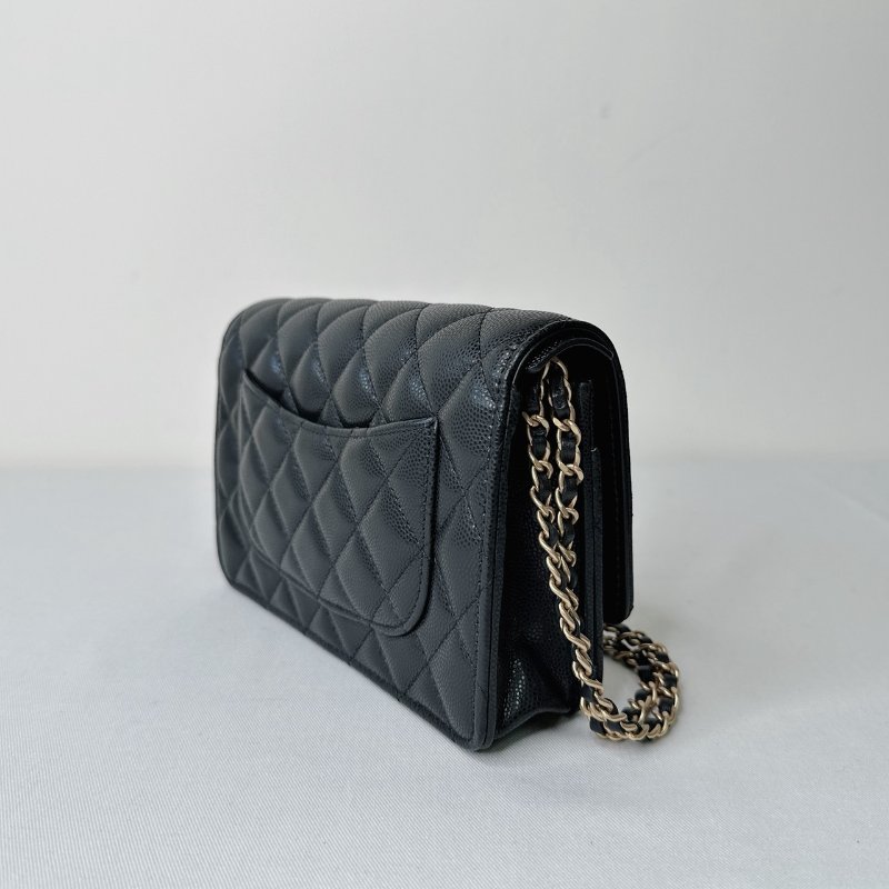 CHANEL 雙鏈帶黑金魚子醬WOC-4