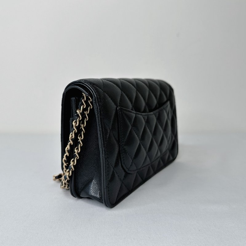CHANEL 雙鏈帶黑金魚子醬WOC-5