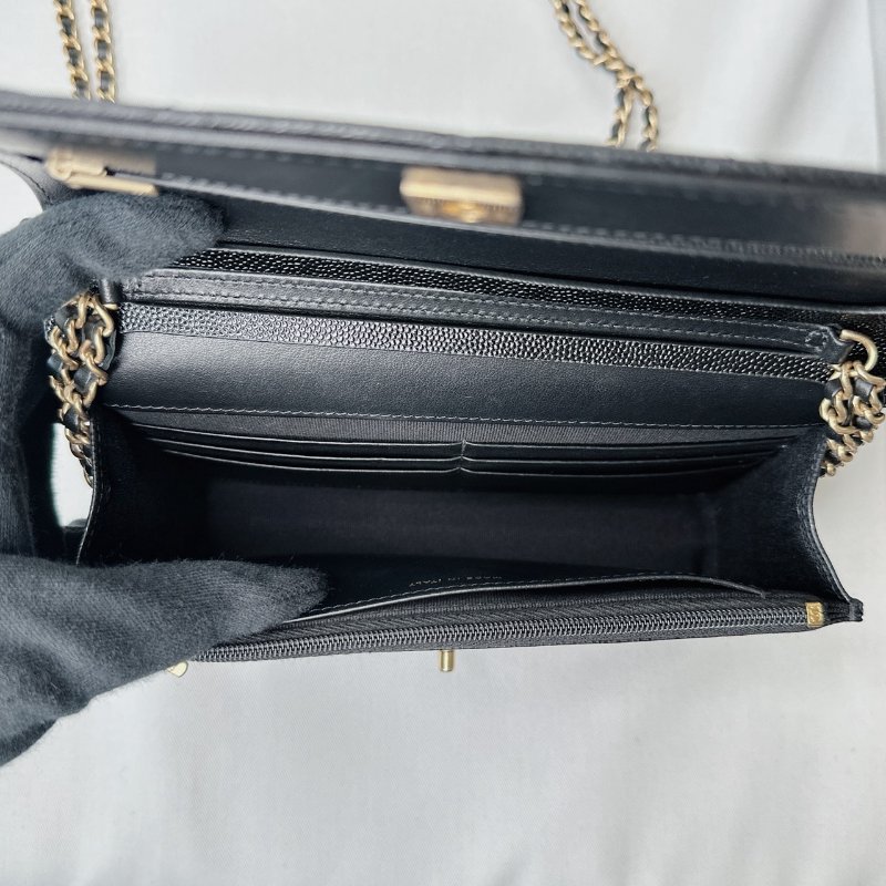 CHANEL 雙鏈帶黑金魚子醬WOC-7