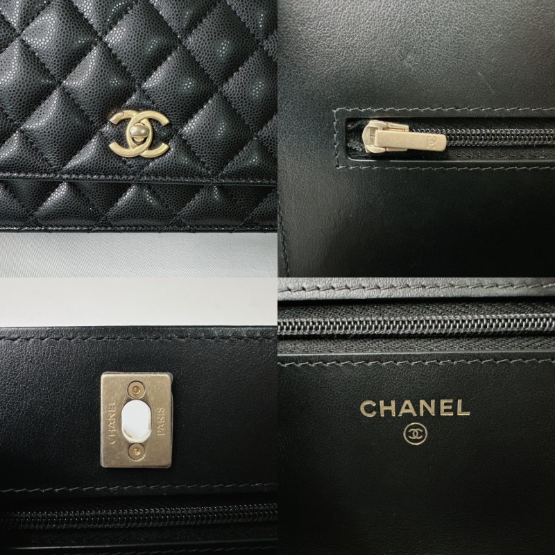 CHANEL 雙鏈帶黑金魚子醬WOC-8