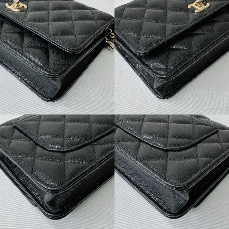 CHANEL 雙鏈帶黑金魚子醬WOC-10