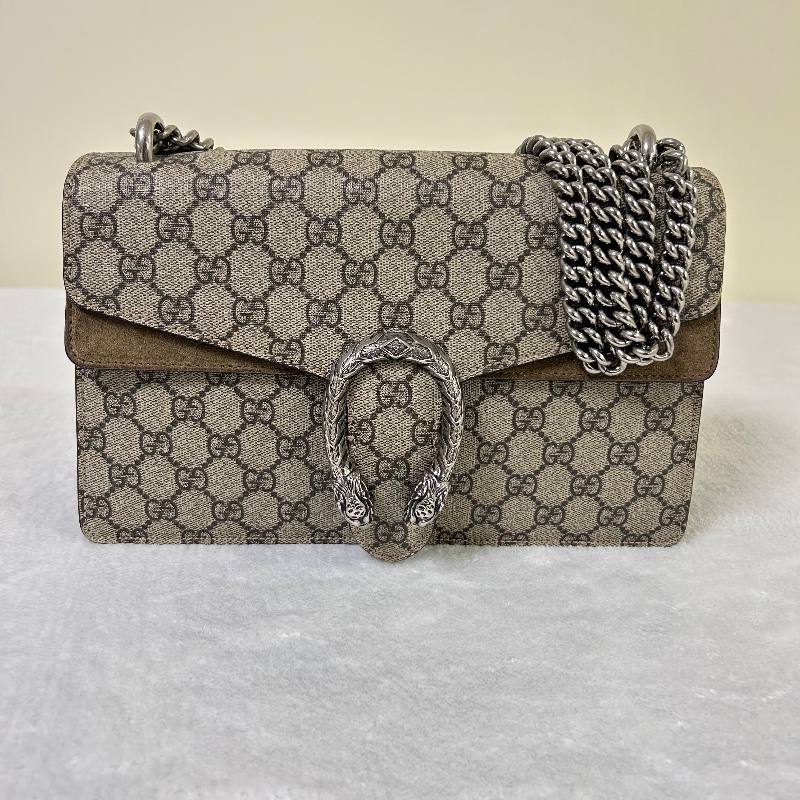 Gucci Dionysus 雙 G Supreme 經典織紋麂皮肩背包-5