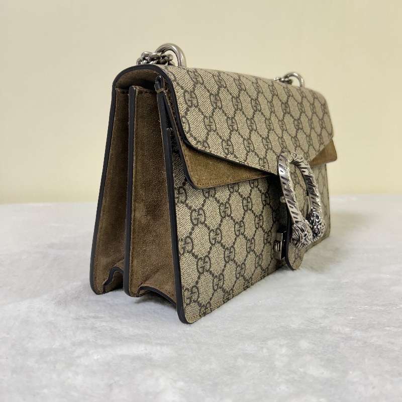 Gucci Dionysus 雙 G Supreme 經典織紋麂皮肩背包-6