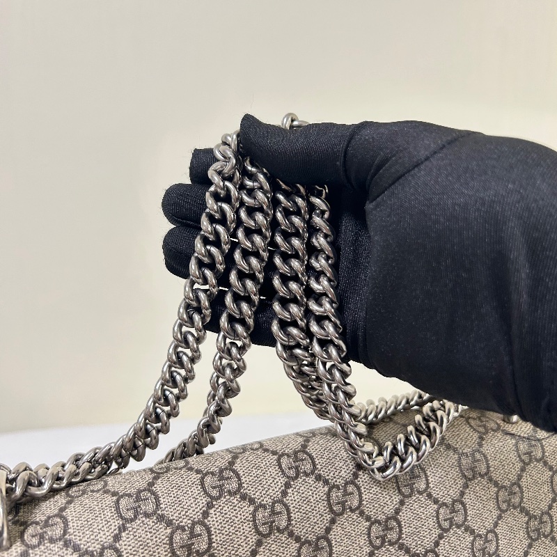 Gucci Dionysus 雙 G Supreme 經典織紋麂皮肩背包-25