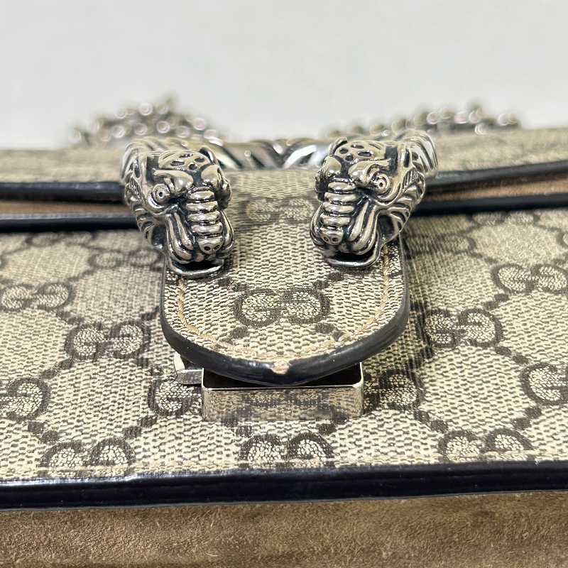 Gucci Dionysus 雙 G Supreme 經典織紋麂皮肩背包-27