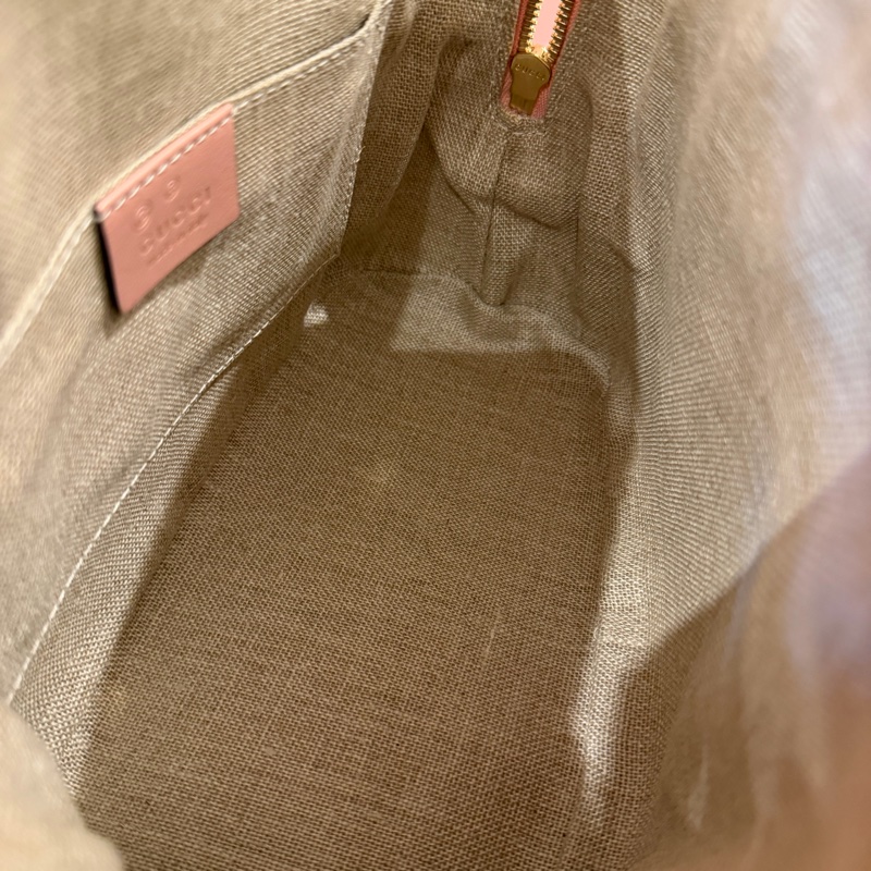 古馳Gucci 經典滿版壓紋全皮兩用貝殼包（柔瑰粉/藕粉色）Microguccissima-20