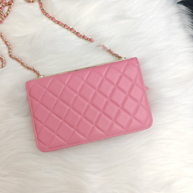 Chanel Trendy CC WOC 粉色金扣 29開-2