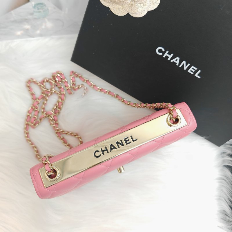 Chanel Trendy CC WOC 粉色金扣 29開-3