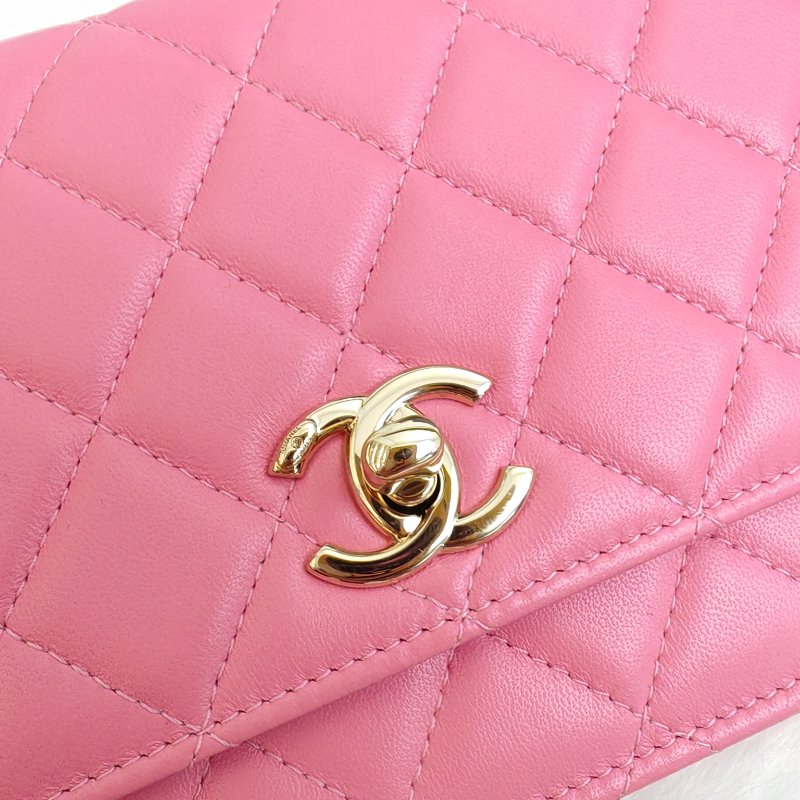 Chanel Trendy CC WOC 粉色金扣 29開-4