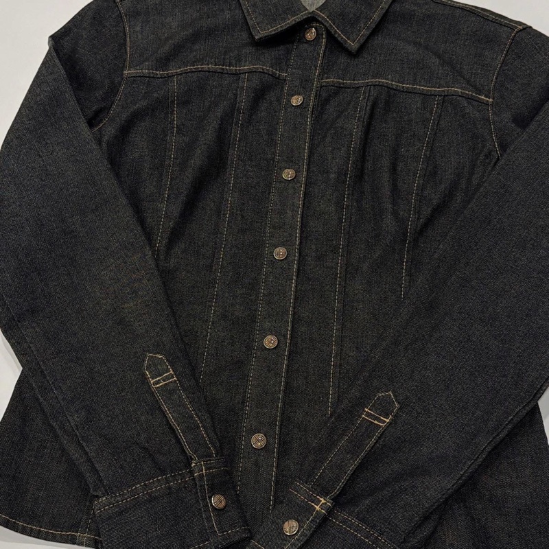 Burberry 藍標 經典壓扣牛仔襯衫外套-7