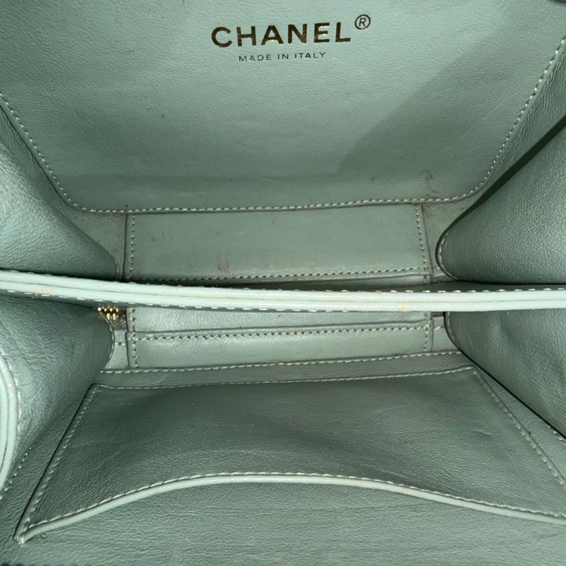Chanel Vanity Case 相機 單肩包 薄荷綠 菱格紋 荔枝牛皮 小號 金扣-4