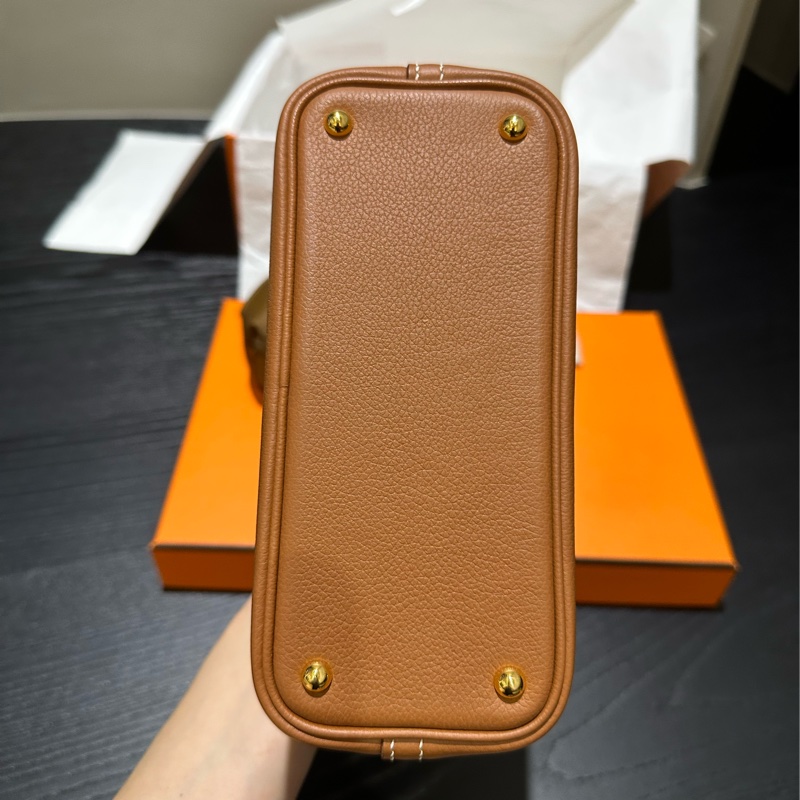 Hermès Mini Bolide 迷你保齡球包｜金棕金扣 Evercolor 皮-7