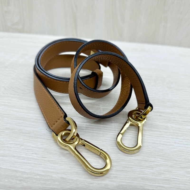 LOEWE焦糖色牛皮金釦小號puzzle手提側背包-9