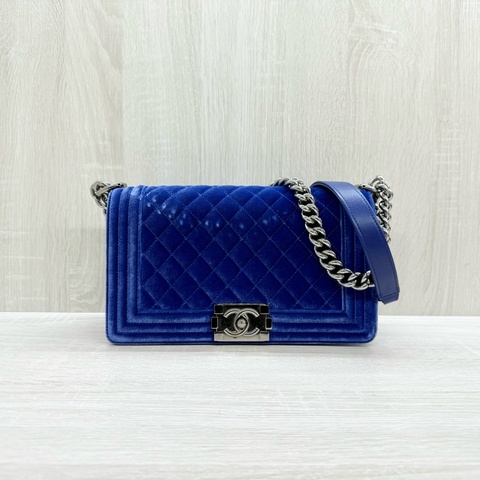 chanel 藍絲絨銀釦BOY25