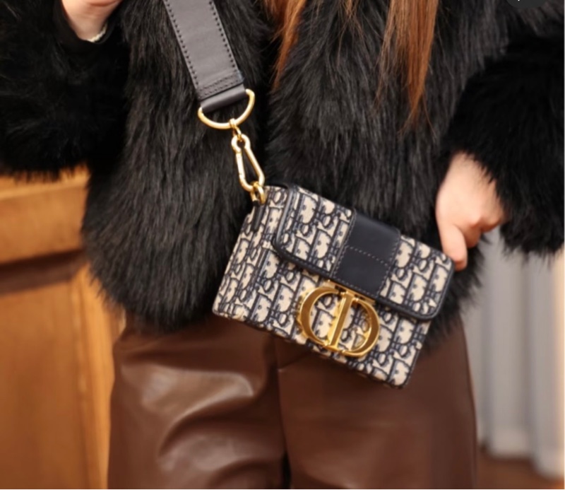 Christian Dior 迪奧 緹花 老花 CD金釦 Oblique 小型 硬盒包 斜背包 肩背包 側背包-4